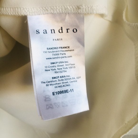 Sandro Paris Dust Box Top Blouse Ecru Off-White Woven - Picture 6 of 11